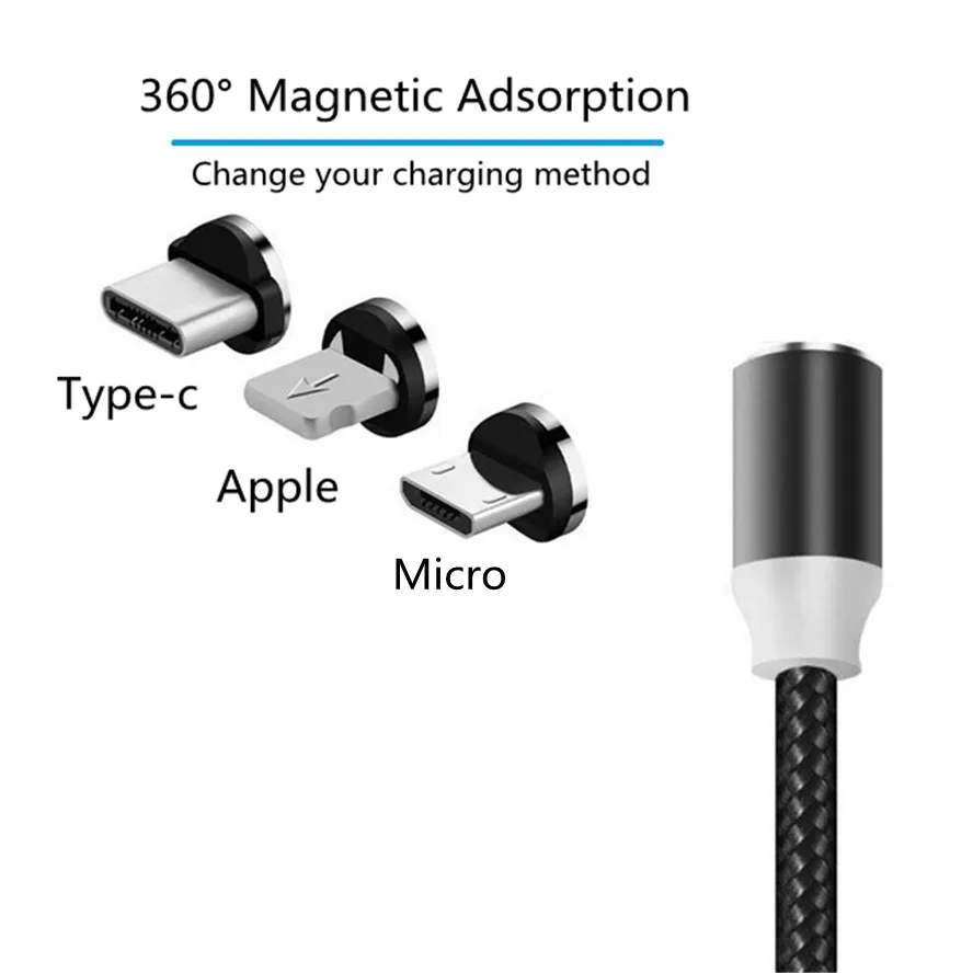 5A Greitai Įkrauti Duomenų Kabelis Stipri Magnetinė Jėga, Trys-Viename Greito Įkrovimo Magnetas Siurbimo Galvutė 1M 1, 1 Eilutė Galvos Huawei 