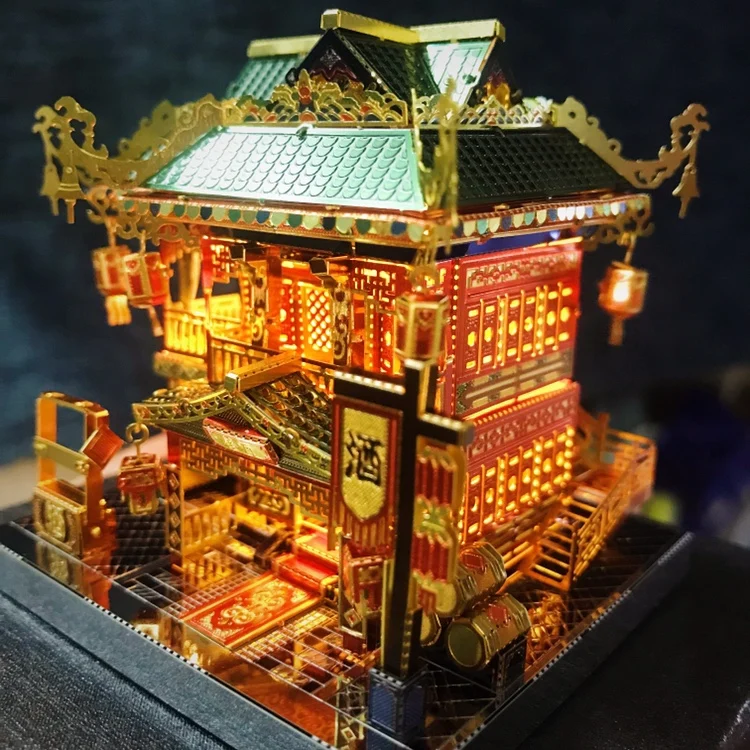 MU 3D Metalo Modelio Rinkiniai Chinatown Zui Xiao Bokštas Architektūra 