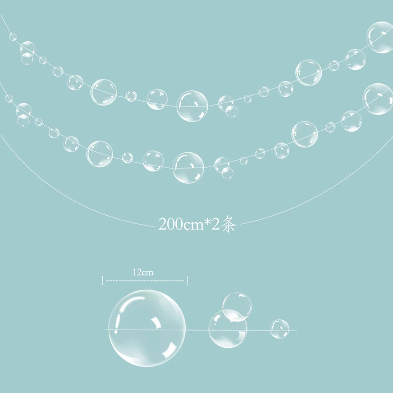 Pagal jūros 2vnt skaidrus burbulas 3D Backdrops Kabančios Lubos, Sienos, Reklama deco Undinėlė gimtadienio baby shower