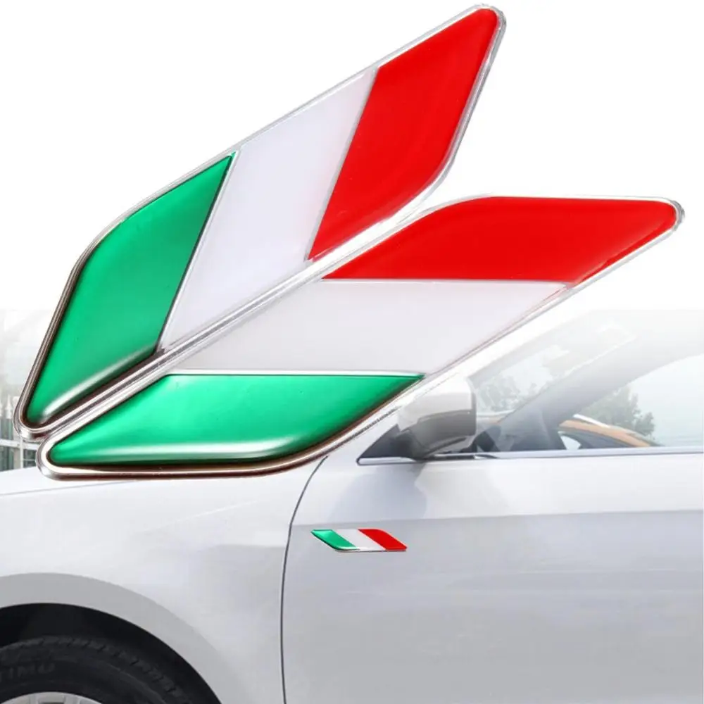2vnt 3D italijos Vėliava, Klijais Automobilių Lipdukas Ženklelis Vandeniui Emblema Stiliaus Dekoro наклейки на авто автомобильные товары