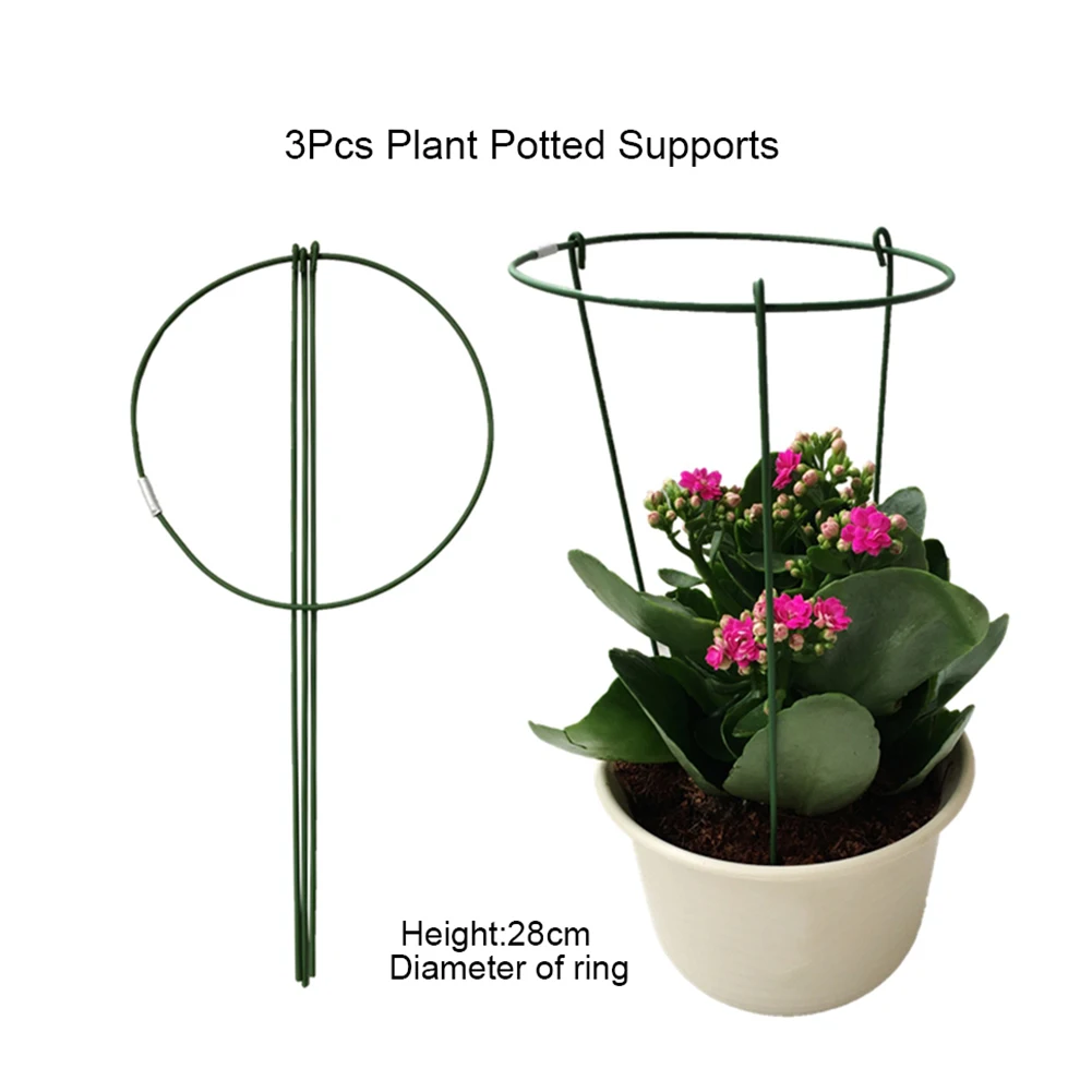 3 Vnt Augalų Paramos Rūdžių Žiedas Atsparus Turėtojas Sodo Gėlių Trumpas Augalų Ir Daržovių Atramos Žaliųjų Augalų Auginimo Stendas