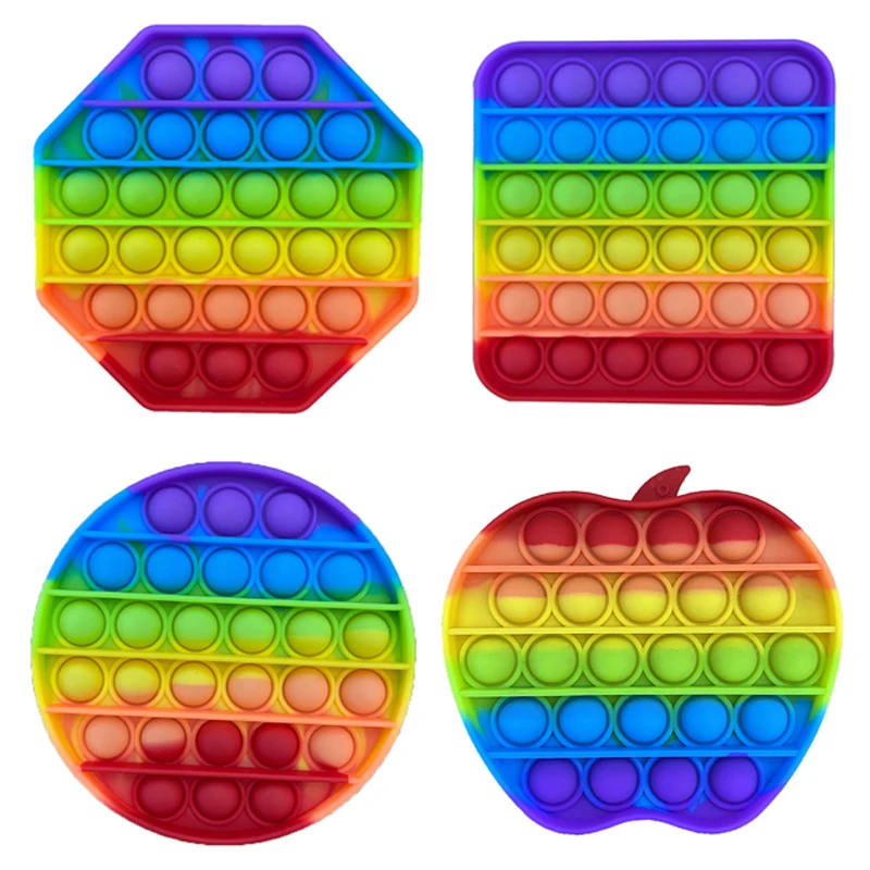 Sumažinti Autizmo Nemokamas Pristatymas Rainbow Push Burbulas Anti Stresas Fidget Žaislai Antistress Paprasta Dimple Jutimo Žaislas