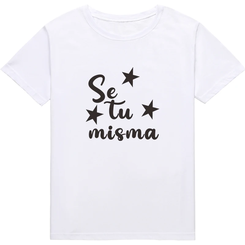 Būti sau Hipster ispanijos frazė camiseta mujer Mados Laišką, Print T-marškinėliai Moterims Viršuje Atsitiktinis lady marškinėlius viršų