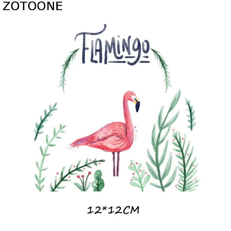 ZOTOONE Mielas Gyvūnų Pleistrai Flamingo Pelėda Lipdukai Geležies Perdavimus Drabužius T-shirt Aksesuaras Appliques Šilumos Perdavimo F1