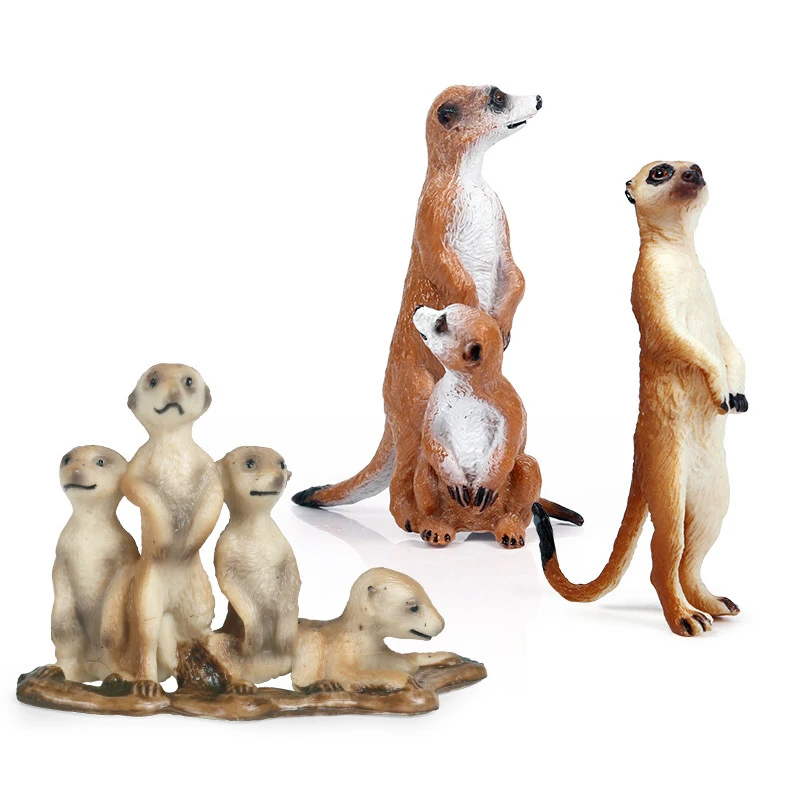 Modeliavimas Gyvūnų Mielas Mažas Meerkat Modelis Plastiko Paveikslas Namų Dekoro Statulėlės Apdailos Priedai Šiuolaikinės Dovanos Vaikams, Žaislai