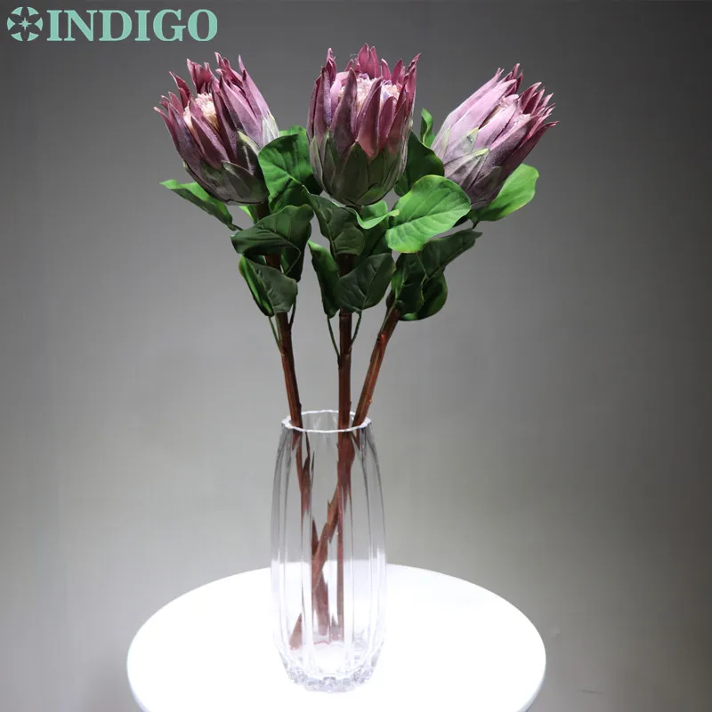 INDIGO - 3 Vnt./Daug Raudonos Protea cynaroides Didelio Dydžio Pietų Afrikos Dirbtinių Gėlių Vestuvių Gėlių Šalies Atveju Apdaila