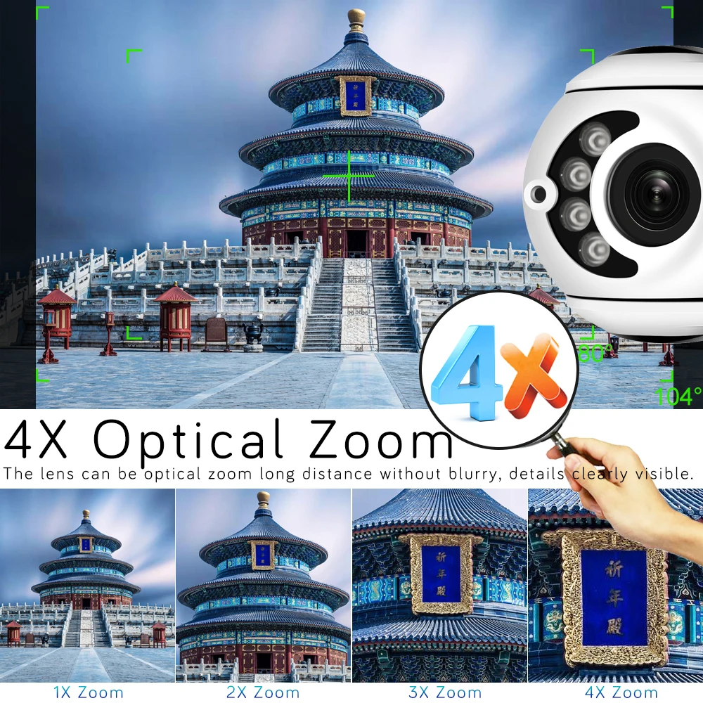1080P WiFi IP PTZ Kamera Lauko 4X Optinis Priartinimas H. 265 Bevielis Dual Šviesos Greičiu Kupolas, 2-Way Audio IP Kameros Vaizdo Stebėjimo