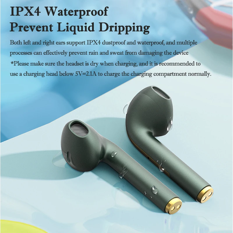 J18 TWS Belaidės Ausinės Bluetooth Vandeniui IPX5 HIFI Garso Muziką, Ausines, 
