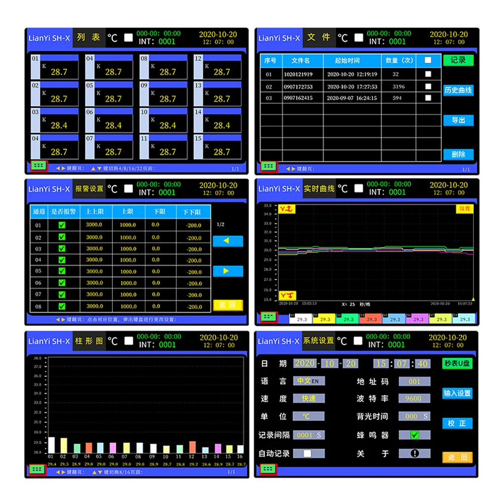 Spalvos Touch Ekranas Multi-Channel Pramonės Skaitmeninis Termopora Temperatūros Diktofonas Testeris 8-64 Kanalų Duomenų Kaupiklis