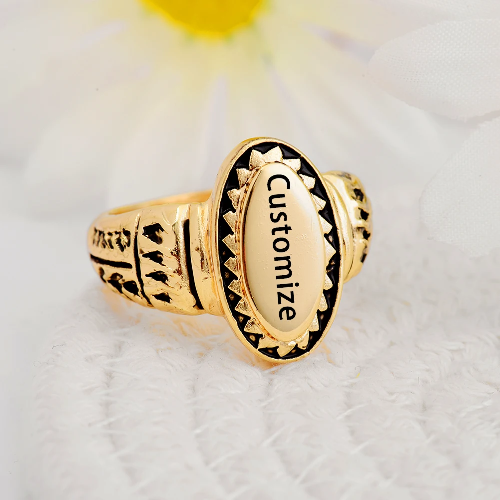 Cring Kokosų Asmeninį Užsakymą Graviruoti Vardą Žiedas Moterims Havajų Aukso Spalvos Individualizuoti Piršto Žiedai, Papuošalai, Motinos, Tėvo Diena