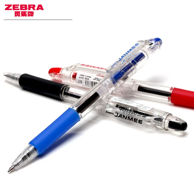 3pcs Zebra KRB-100 Tušinukas Gelio Rašalo Rašiklis Rollerball Pen rašyti pen 0,7 mm Japonija Juoda/Mėlyna/Raudona rašalo Spalvos