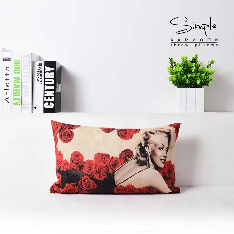 Europos Senovinių Rožių Marilyn Monroe pagalvę padengti gėlės Rožės pagalvę pagalvėlė padengti namų dekoratyvinės pagalvėlės, patalynė užvalkalas