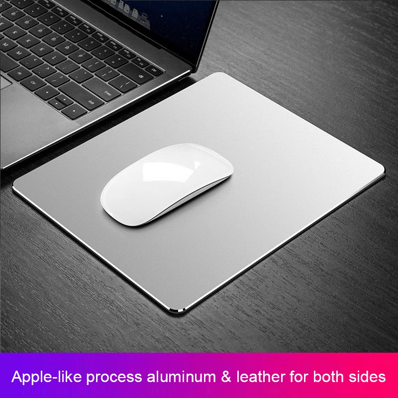 Metalo, Aliuminio Mouse Pad Mat Sunku Sklandžiai Magic Mouse dvipusės Vandeniui Greitai ir Tiksliai Kontroliuoti PC Nešiojamas Kompiuteris