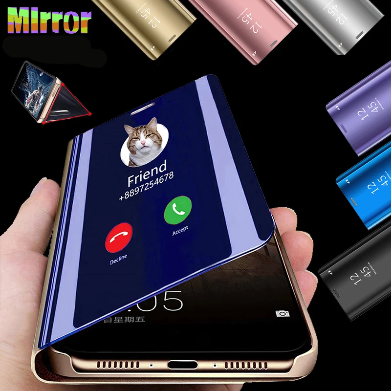 Smart Veidrodis, Flip Case For Samsung Galaxy Note 20 10 9 8 S10 S20 S8 S9 Plus S7 A10 A30 A50 A70 A80 A90 A51 A71 A5 A7 2017 Dangtis