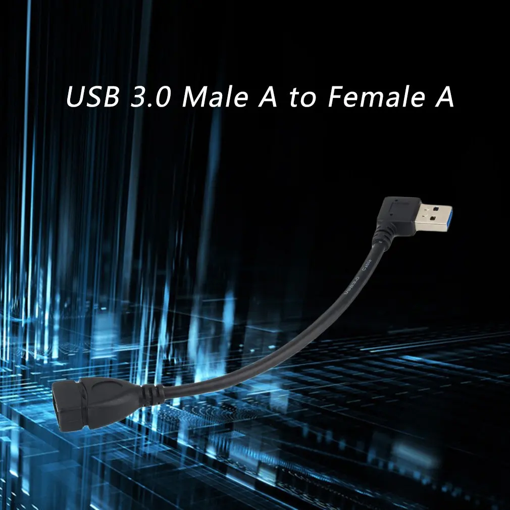 Universalus 25cm USB prailginimo Kabelis USB 3.0 Male tam, kad Moterų 90 Laipsnių Pratęsimo Duomenų Sinchronizavimo Laidas Laidas Laidas Adapteris Didmeninės