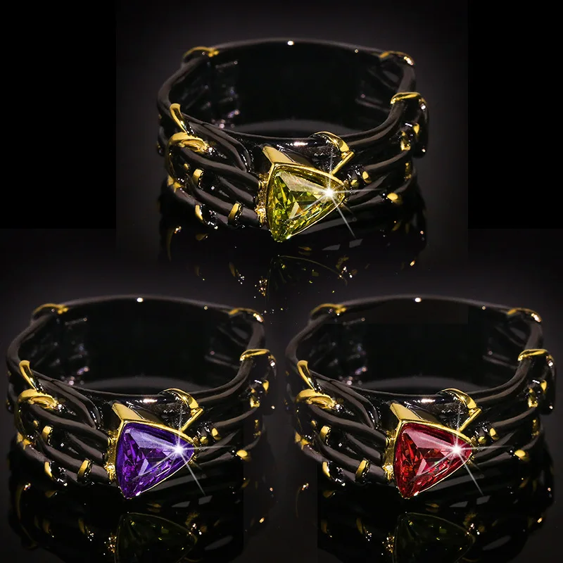 Ajojewel Golden Black Vynuogių Akmens Žiedai Moterims 2021 Naujų Dizainerių Senovinių Papuošalų Didmeninė Anel De Formatura