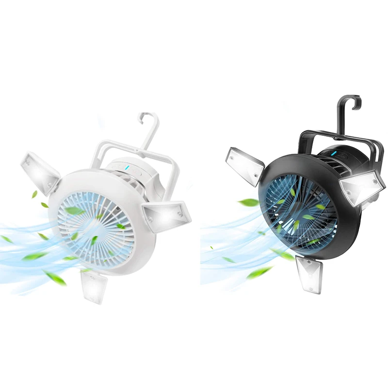 Kempingas Ventiliatorius Įkrovimo Palapinė Ventiliatorius su pakabinimo Kablys Nešiojami Saulės Ventiliatorius su Šviesos Mini USB Nuolatinis Aušinimo Ventiliatorius