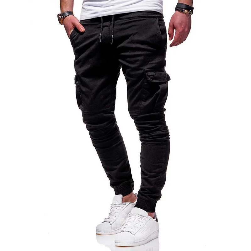 Vyrų Kelnės Plonas Mados Atsitiktinis Jogger Kelnes 2021 Streetwear Krovinių Kelnės Vyrams Multi-kišenės, Kelnės Fitness Treniruokliai Sweatpants Mens