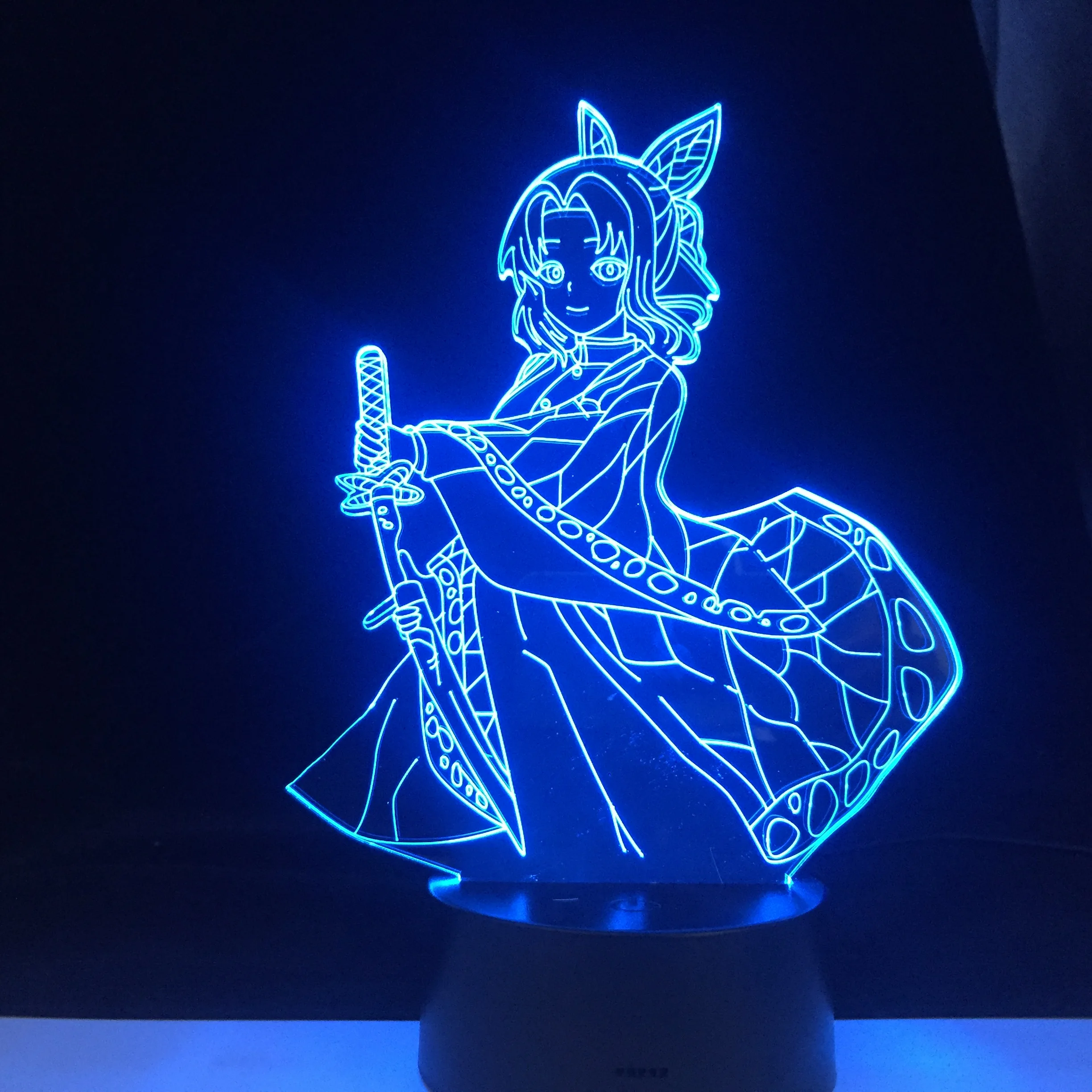 SHINOBU KOCHO 3D LED ANIME LEMPOS DEMON SLAYER KIMETSU NR. YAIBA Spalvos Nuotolinio Valdymo Kaitos Led Nakties Šviesos Namų Dekoro Dovana