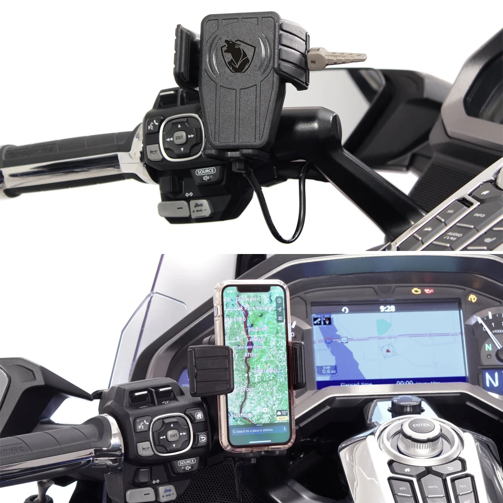 Gold Wing Motociklo GPS Telefono Turėtojas Belaidžio Įkrovimo Navigacijos Laikiklis Honda GL Goldwing 1800 GL1800 F6B GKT 2018 - 2021