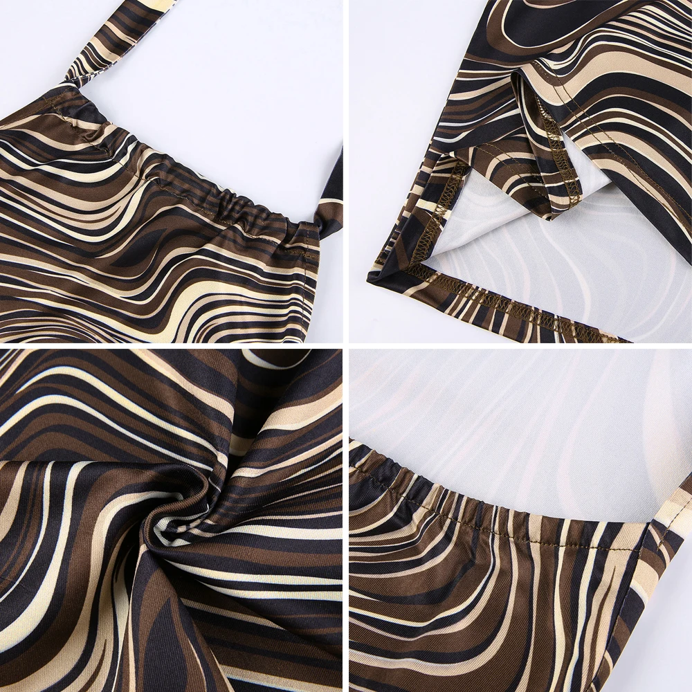 Vasarą Moterys Mini Suknelė 60 Anotacija BANGOS Bodycon Suknelės Moterims 2021 Seksualus Apynasrio ir Backless Streetwear Suknelė