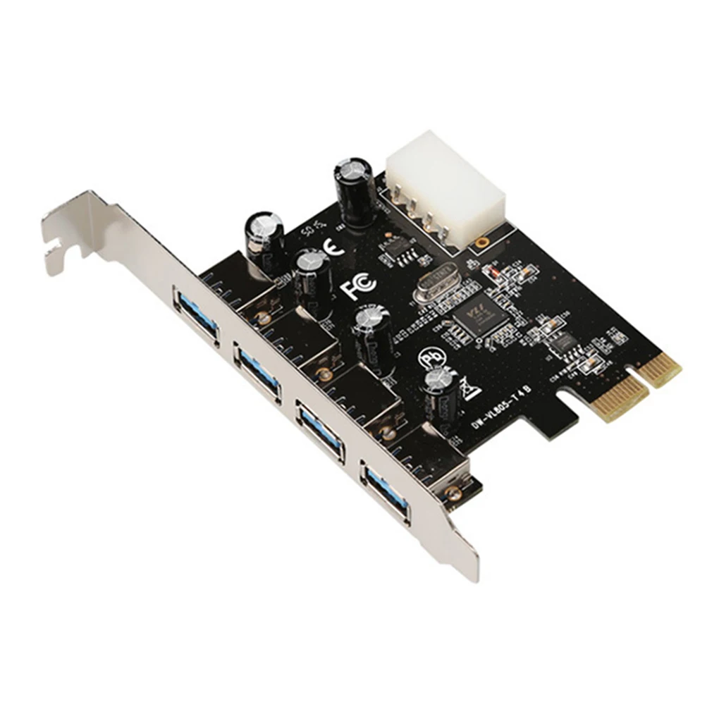 USB 3.0 Išplėtimo Plokštę 4pin Varomas PCI-E, USB Adapteris Lenta su 4 Prievadų Kompiuterio Kasybos Priedų