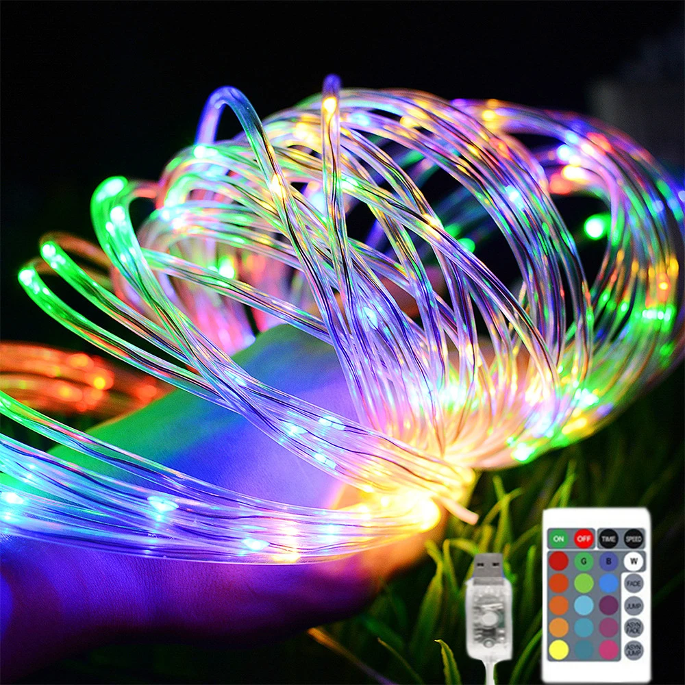 RGB LED Šviesos Žarna 5m 10m, 20m USB Pasakų LED String+Nuotolinio Valdymo Vandeniui Girliandą Šviesos Kalėdų, Naujųjų Metų Sodo Dekoro