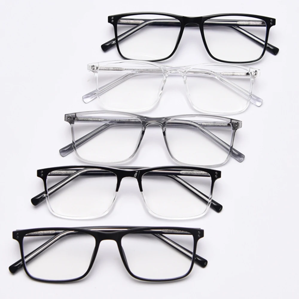 Peekaboo mėlynos šviesos blokavimas akinius vyrams aikštėje TR90 rėmelis optiniai akinių rėmeliai moterų aišku, objektyvų priedai