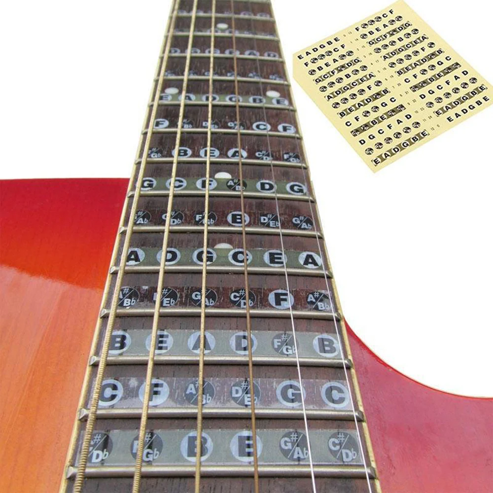 Gitara Fretboard Pastaba Lipdukas Muzikos Mastu Etiketės Fingerboard Decal Pastabos Žemėlapis, Muzikos Instrumentai Lipdukai Mokymosi