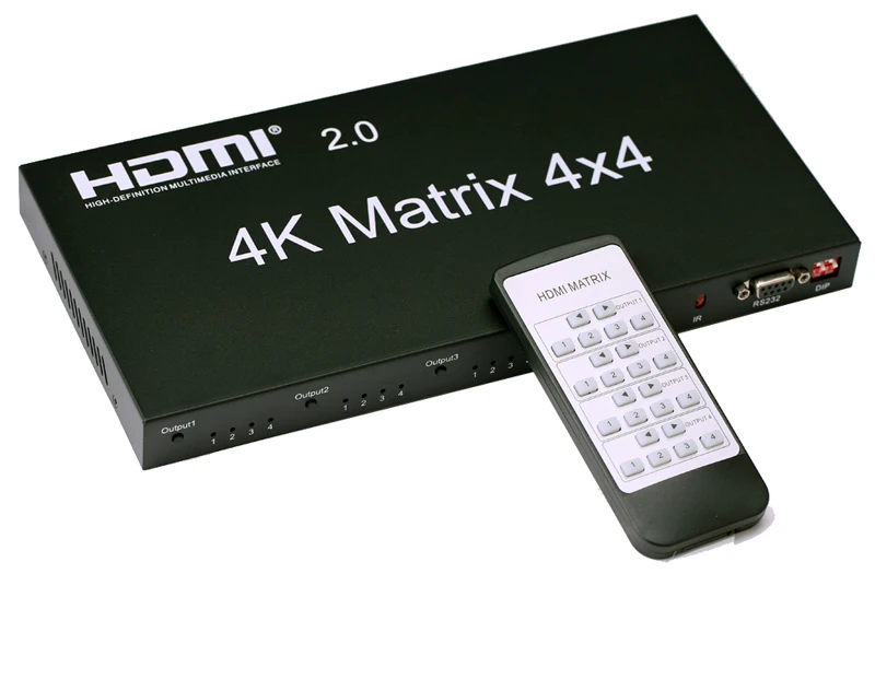 Tiesa, 4K 60Hz HDMI Matricos HDMI Jungiklis 4X4 splitter HDMI switcher 2.0 4K/60Hz HDCP 2.2 HDR HDMI 4 4 su ir SPINDULIŲ Controlfor UHD