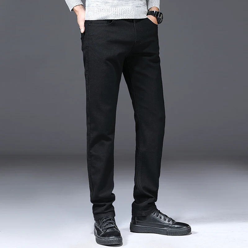 Klasikinis Advanced Stretch Black Jeans 2021 Naujas Stilius, Verslo Mada Džinsai Slim Fit Jean Kelnės Vyriškos Prekės Kelnės