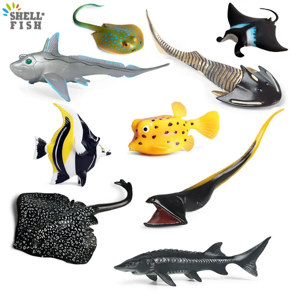 Modeliavimo Žuvų Veiksmų Skaičius, Vandenyno Jūros Žuvų, Gyvūnų, Modelį, Žaislai, Plastikiniai PVC Vaikams mokomieji Žaislai Kalėdos Gimtadienio Dovanos