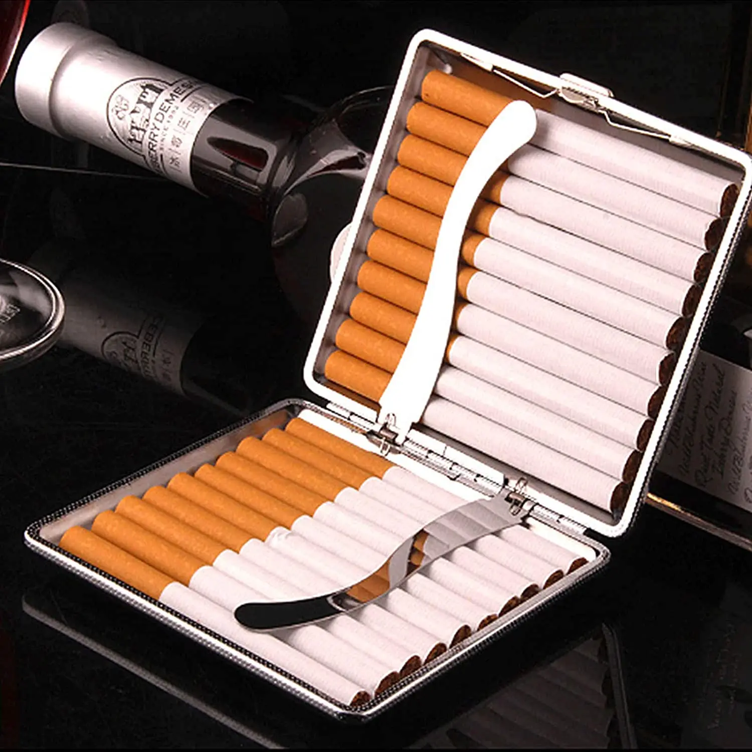 Vyriški Dovana High-end 20 Cigarų Dėžutė Odos Metalo Cigarečių Laikymo Dėžutė Kelionės Lauko Rūkymo Priemonė Lengvesni Priedai