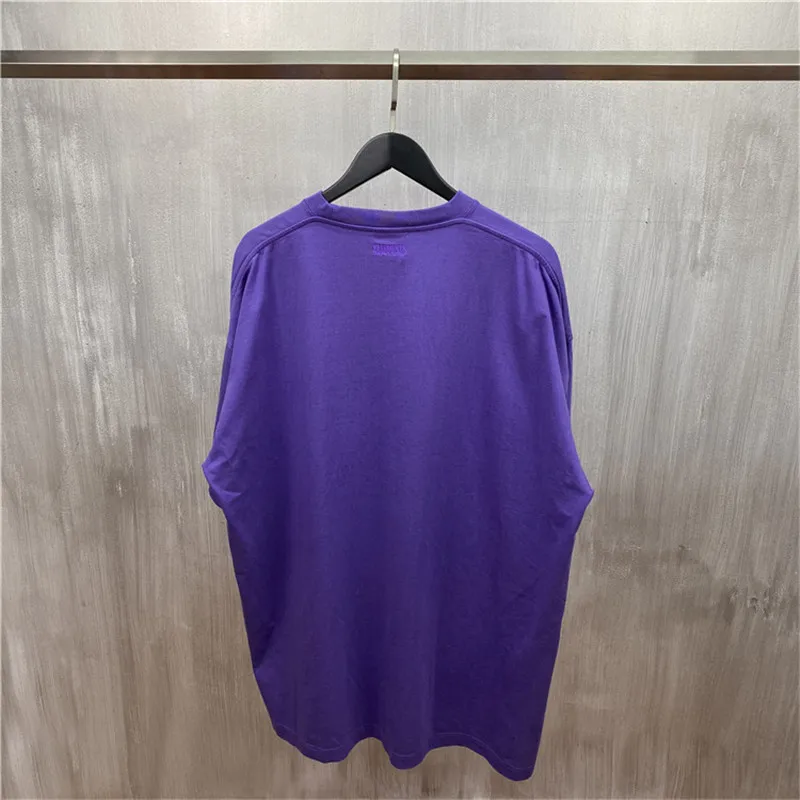 2020ss Vetements Negabaritinių Tinka Didelis Atspausdintas Violetinės T marškinėliai Moterims Vyrai Viršūnes tees Vetements T shirt Mens