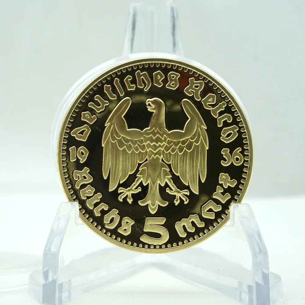 5 Ženklas, Moneta 1847-1934 Paul Von Hindenburg Vokietijos Reicho Aukso Moneta