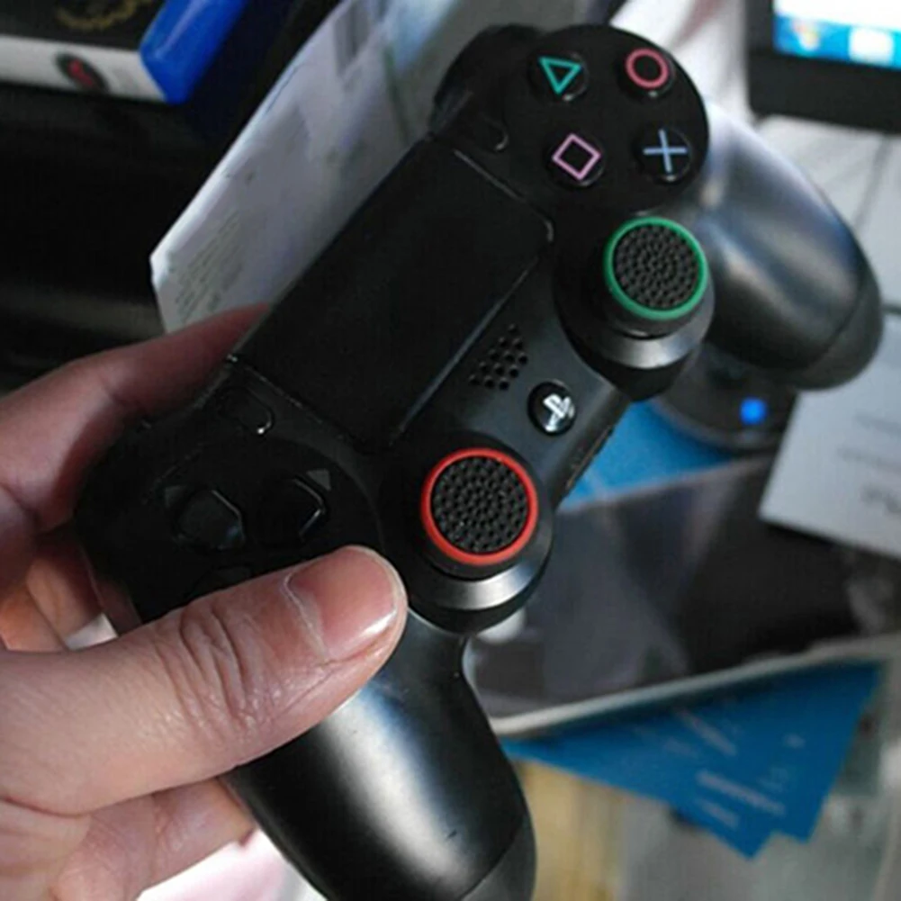 4Pcs neslidus Valdytojas Nykščio Silikono Stick Danga Dangtelis Dangtelis, PS3, PS4 XBOX Analog Joystick Thumbstick Kepurės Priedai