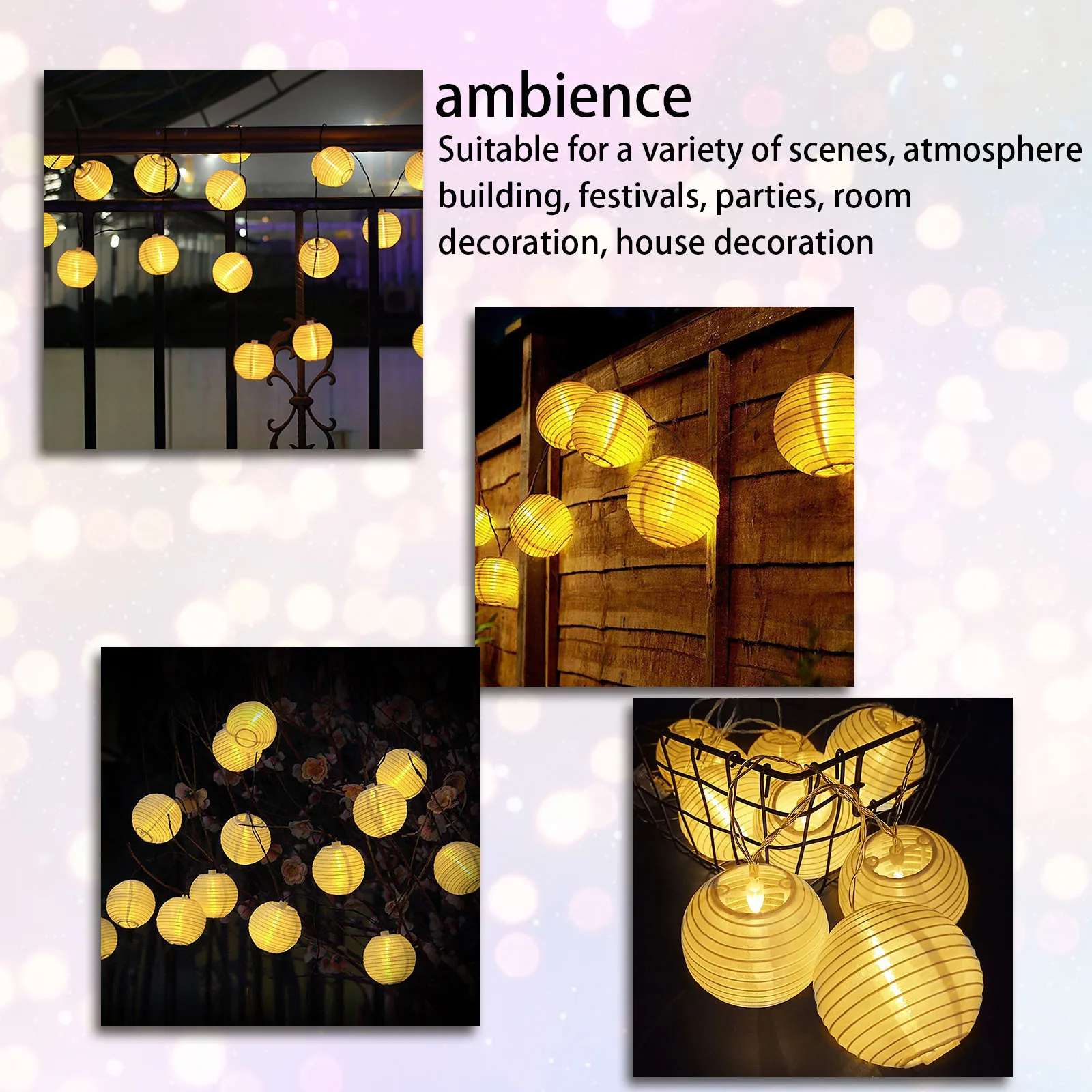 Žibinto String Žibintai 2M 10 LED Žibintų Šviesos Kamuolys Terasa, vartai, šalies atmosfera, balkonu Apdaila, Lempos, Lauko Sodas