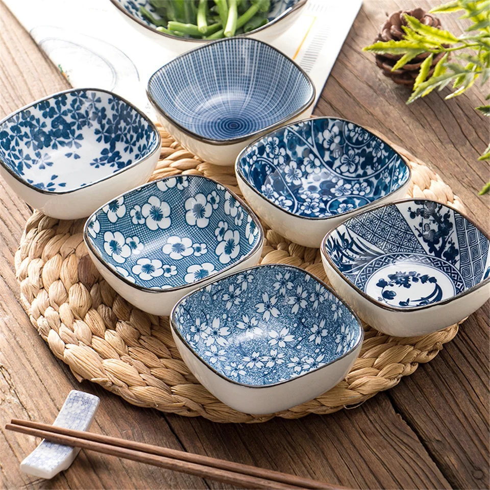 Japonų Pagal Glazūra Spalva Keraminių Indų Kūrybos Kvadrato Formos Dubuo Keramikos Prieskonių Mažų Indų, Keramikos Patiekalų Virtuvė