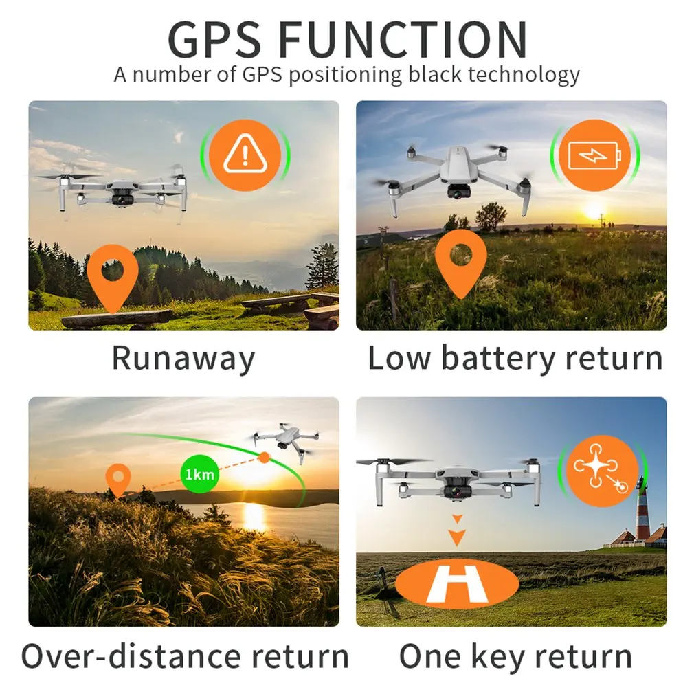 KF102 GPS Drone 4K vaizdo Kamera 2-Ašis Gimbal Profesinės Anti-Shake aerofotografija Brushless Sulankstomas Quadcopter