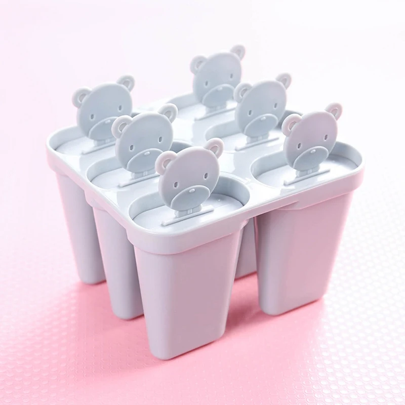Ledo Lolly Pelėsių Dėklas Visos Virtuvės Atsitiktinai spalvos, 6 Ląstelių Sušaldyti Ledo Kubelių Formos Popsicle Maker 