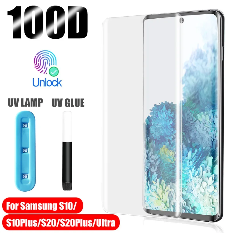 Grūdintas Stiklas Samsung Galaxy S10 S20 S8 S9 Plus Ultra Visą Skystųjų Screen Protector For Samsung Note 10 9 plus Stiklo