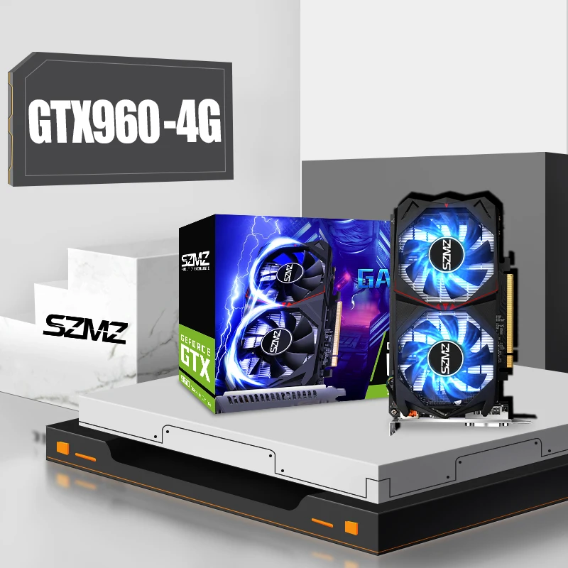 SZMZ Kompiuterio Grafikos plokštė GTX960 4GB 128Bit Prekės Originalus Naujas GDDR5 Už NVIDIA VGA Geforce GTX 960 HDMI Suderinama Dvi Žaidimai