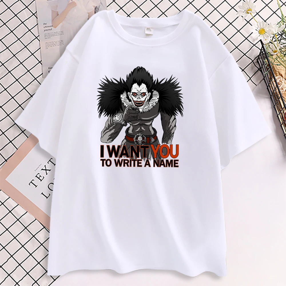 Death Note, Aš Noriu, Kad Jūs Wirte Vardą T Shirts Camisetas De Mujer Trumpas Rankovės Marškinėliai, Tshirts Vetement Femme Tumblr 2021 Viršūnės