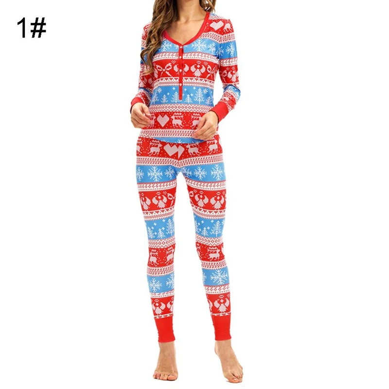 Moterų Kalėdų Pižama Rinkiniai Viršuje Kelnės Nustato Visas Ilgis Reguliariai Rankovėmis V-kaklo, Minkštas Šiltas Spausdintų Rinkinių Sleepwear