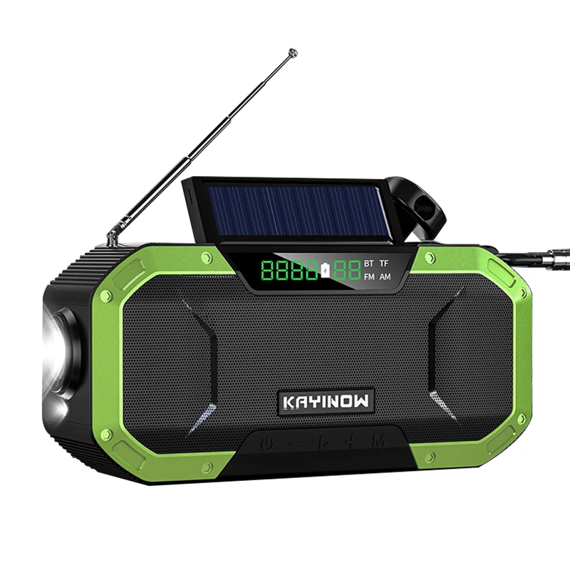 5000mAh IPX3 Vandeniui Saulės Radijas Pagalbos Radijas AM/FM/WB Oras Radijo Ranka Skriejikas Radijas Su LED Žibintuvėlis Telefono Maitinimo Bankas