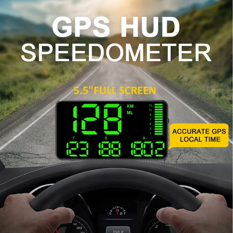 C90 Automobilių HUD Head Up Display GPS Spidometro Greičio Ekranas KM/H, MPH Automobilių Nuoma Motociklo GPS greičio viršijimo Signalas