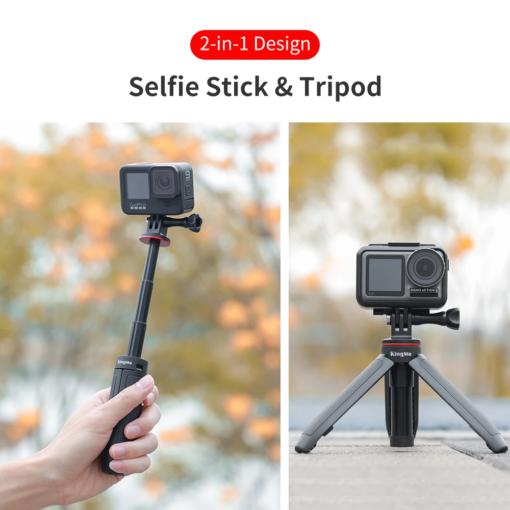 KingMa Nešiojamų Trikojo Pratęsimo Trikojo Rankena Selfie Stick GoPro 9/8/7/6/5/4 OSMO Veiksmų Fotoaparato Vlogging Transliacijos Priedų