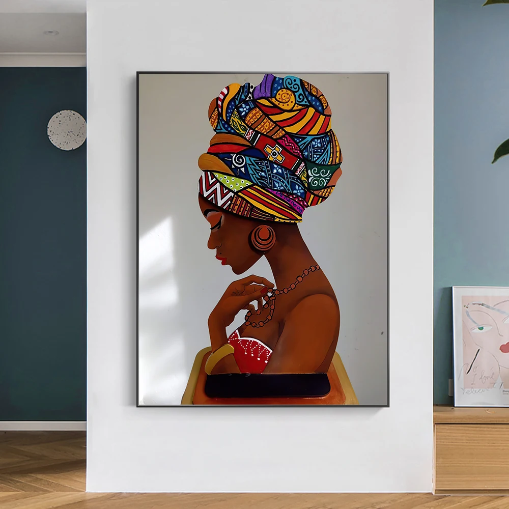 Abstraktus Paveikslas, Drobė, Tapyba, Afrikos Moterų Portretas, Plakatų Ir grafikos Sienos Meno Kambarį Namų Dekoro Nuotrauką be Rėmelio