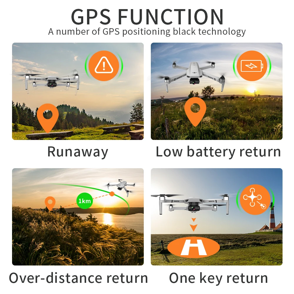 KF102 rc Drone GPS Gimbal HD Kamera, WiFi FPV Profesinės Optinio Srauto Nustatymo Brushless Sulankstomas RC Quadcopter Vs E58 E520