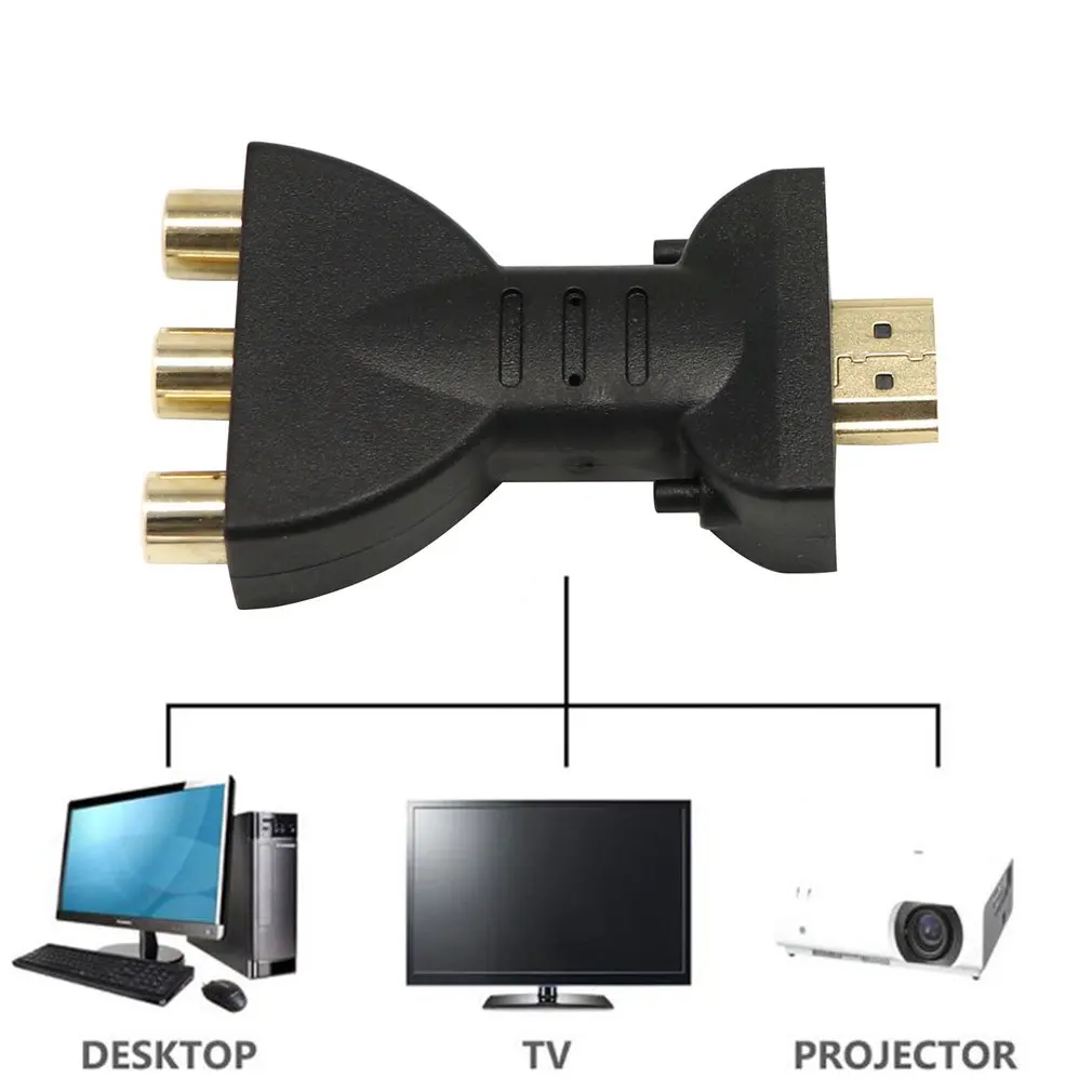 Lankstus Nešiojamasis HDMI, 3 RCA Vaizdo Garso AV Adapterį Komponentas Konverteris HDTV Projektorius, DVD Keitiklis